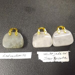 Elegant Mini Stone Handbag Set with Gold Accents
